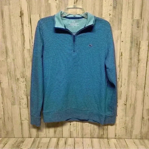 Vineyard Vines Performance 1/4 Zip Men's S Blue Pullover Stretch Preppy Casual - Picture 6 of 6